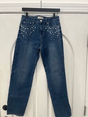 Cactus + Pearl Rhinestone Jeans (never worn - size 8)